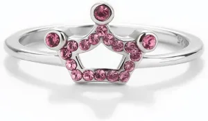 Precious Pieces Sterling Silver Princess Tiara Ring with Pink Crystals for Little Girls and Toddlers