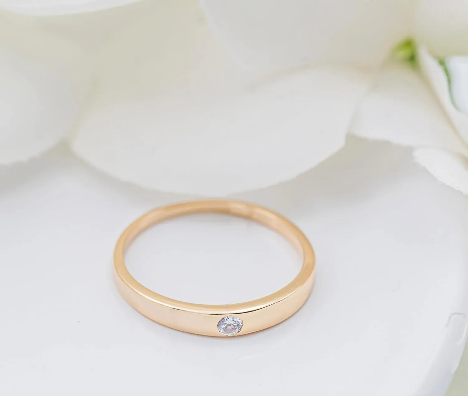Precious Pieces Sterling Silver with Gold-Plating Baby Ring with CZ
