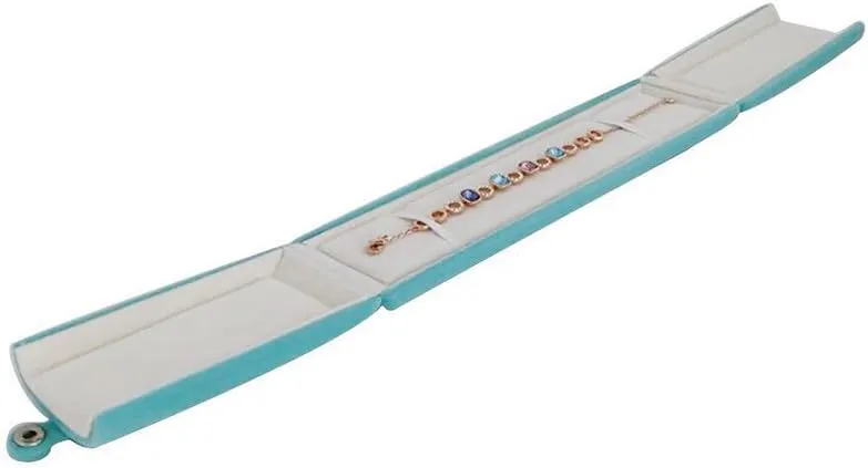 Premium Grade Aqua Velvet Jewelry Necklace Bracelet Watch Box Presentation Packaging Case Pendant