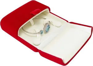 Premium Grade Classic Red Velvet Jewelry Bangle Bracelet Present Box Storage Case Packaging for Bracelet (jewelry not included)