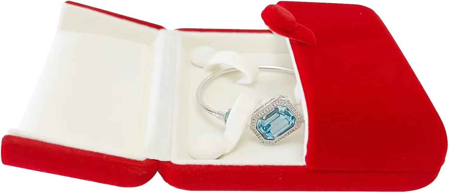 Premium Grade Classic Red Velvet Jewelry Bangle Bracelet Present Box Storage Case Packaging for Bracelet (jewelry not included)