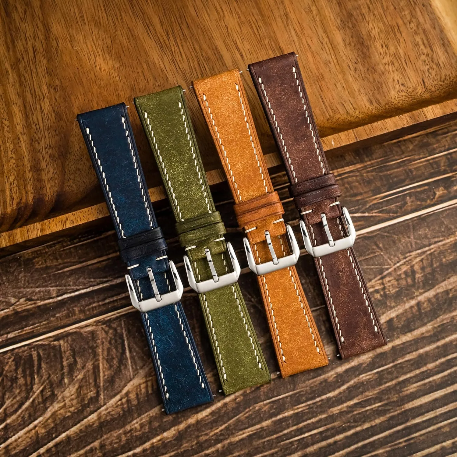 Pueblo Leather Watch Band | Handmade, Quick Release | Premium Full Grain Veg-Tanned Leather | Men & Women | 18mm, 19mm, 20mm, 21mm, 22mm