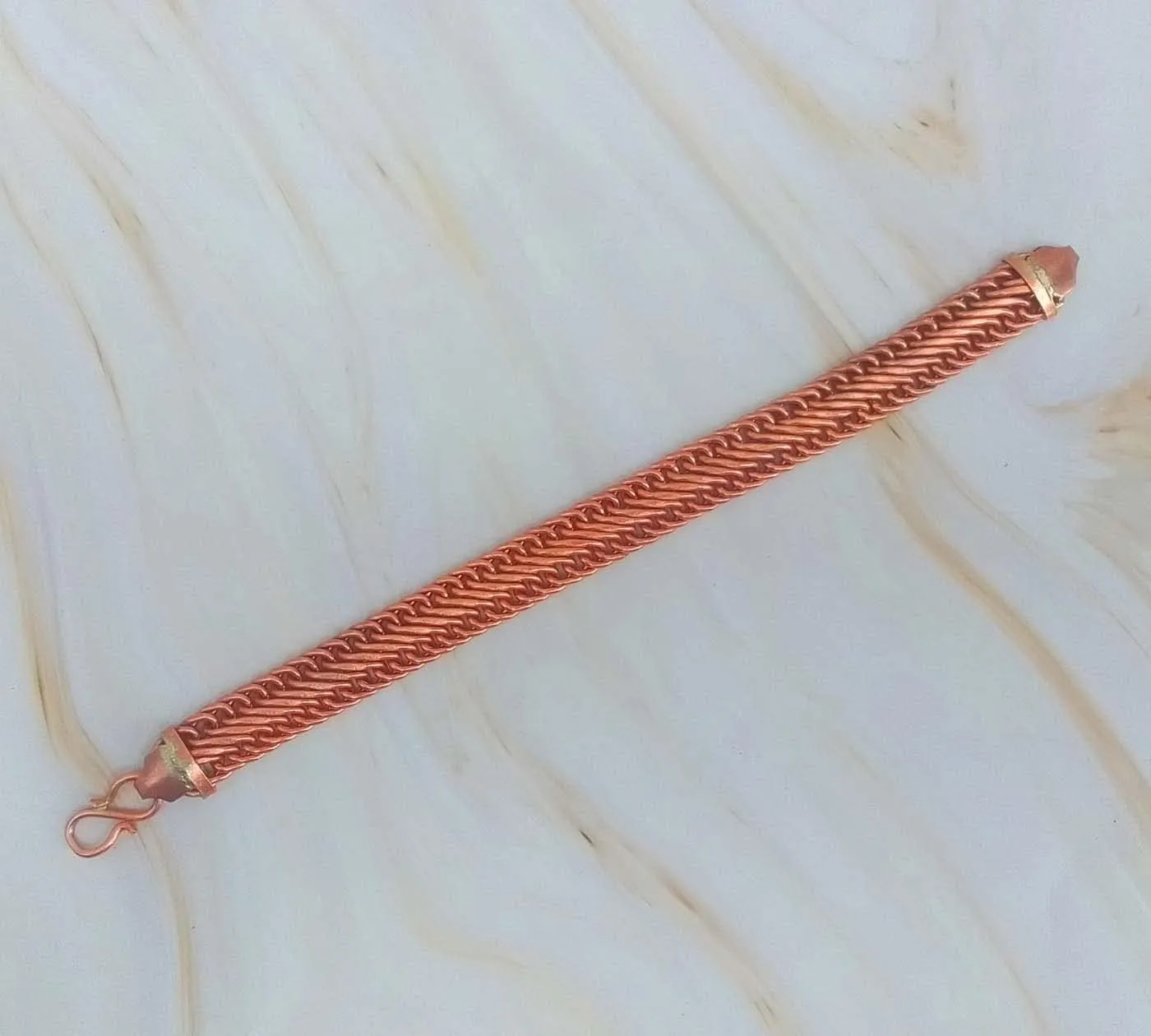 pure copper large solid heavy chain link bracelet for men women