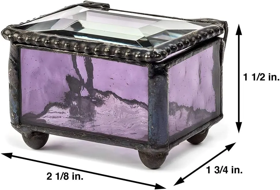 Purple Stained Glass Ring Box Jewelry Trinket - J Devlin Box 325-2