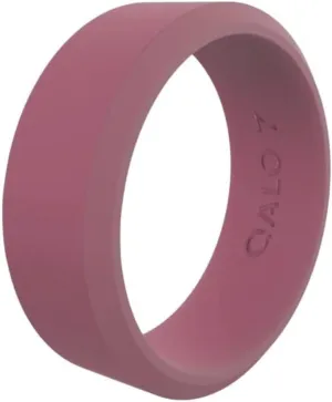 QALO Men & Women's Rubber Silicone Ring, Pela Modern, Wedding Band, Unisex Ring, 6.5mm Wide 1.8mm Thick, Multi Colors