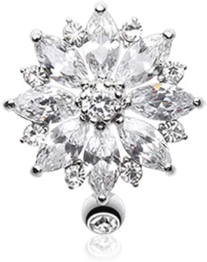 Radiant Flower Multi-Gem Marquise WildKlass Belly Button Ring