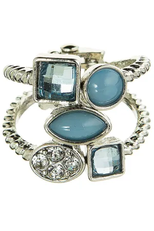 Rain Jewelry Silver Blue Hinge Ring