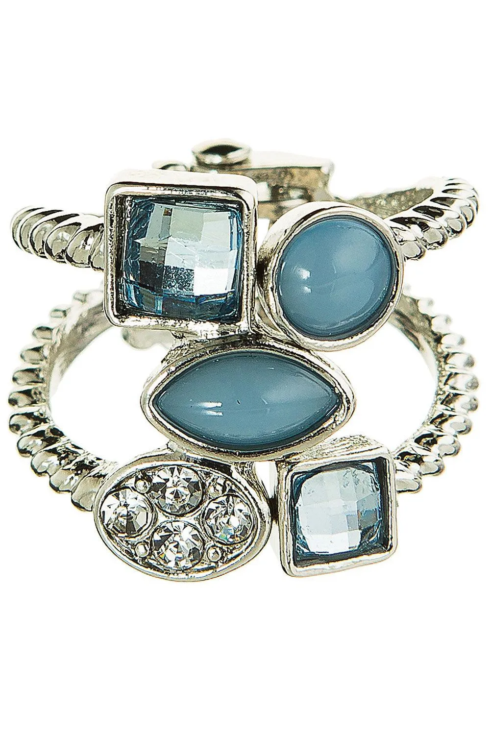 Rain Jewelry Silver Blue Hinge Ring