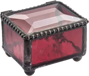 Red Stained Glass Ring Box Small Jewelry Keepsake Trinket - J Devlin Box 325-4