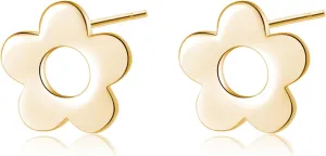 Reffeer Solid 925 Sterling Silver Cute Flower Earrings Stud for Women Teens Small Daisy Stud Earrings Hypoallergenic