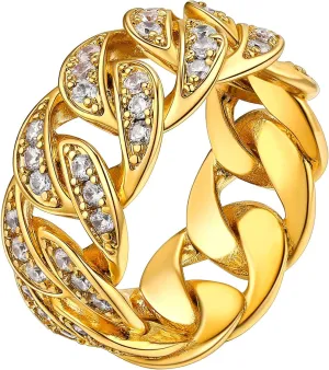 Richsteel Eternity Rings for Women Engagement Band Ring for Friend Cubic Zirconia Diamond Gold/Black Plated Copper Anniversary Rings Size 7 To 14