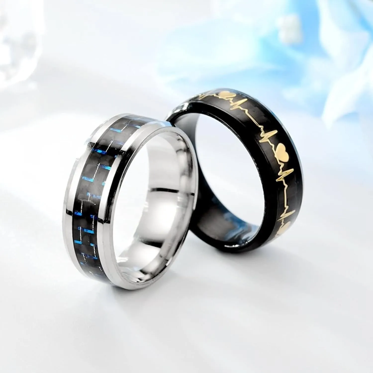 Rings, Promise Rings for Couples Stainless Steel Anniversary Ring Size for Women