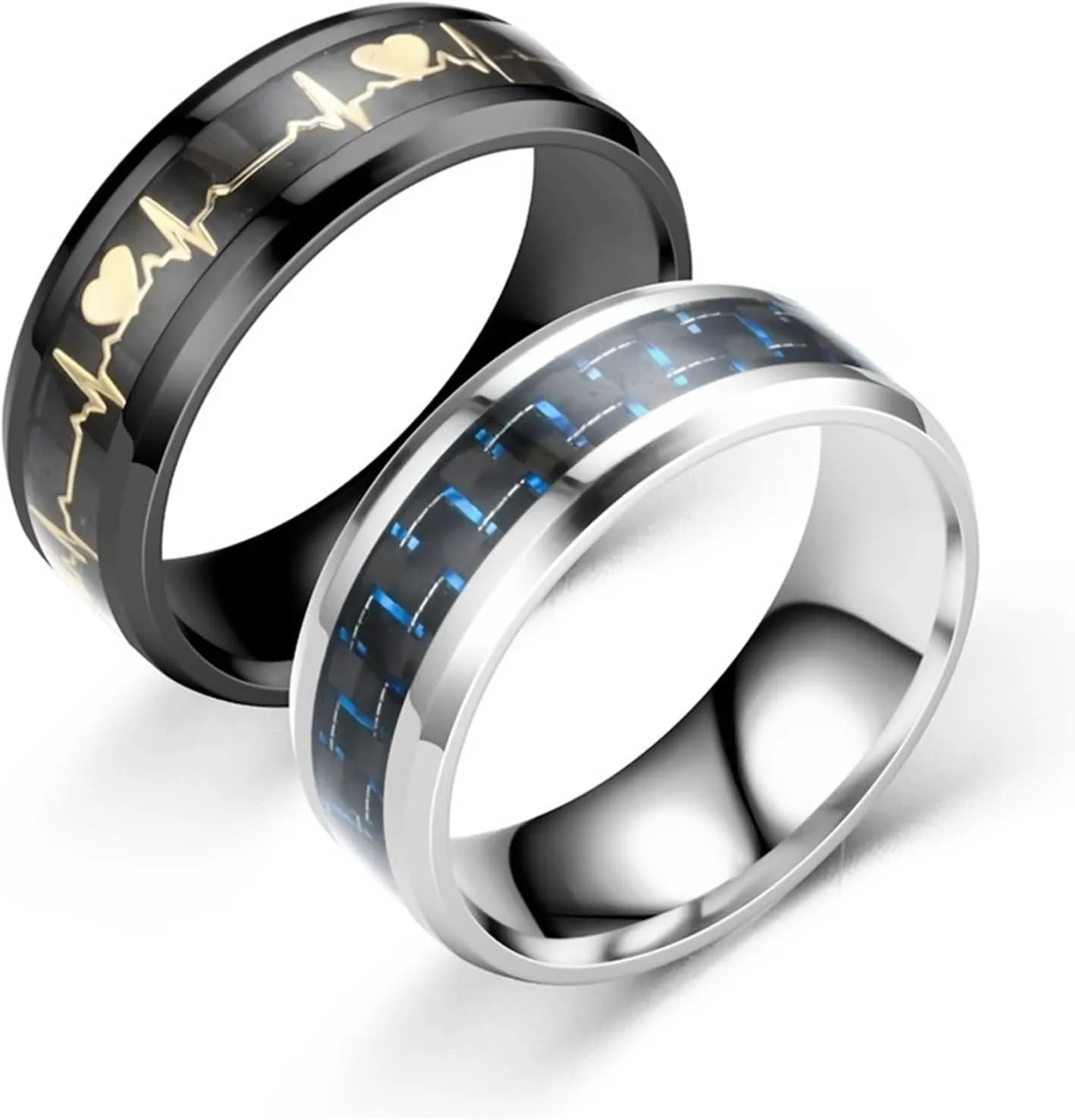 Rings, Promise Rings for Couples Stainless Steel Anniversary Ring Size for Women
