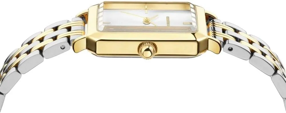 RM1982 Womens Luxury Watch Rectangular Gold  Japanese Quartz Movement, Vintage Stainless Steel Design, Silver Dial, Elegant Dress Timepiece, 3ATM Water Resistant  Reloj para Mujer