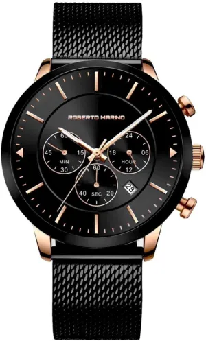 RM3435 Mens Luxury Wrist Watch  Blue Stainless Steel Japanese Quartz, 3 ATM Water Resistant  Elegant Dress Watches for Men, Vintage Design, Ideal as a Reloj para Hombres