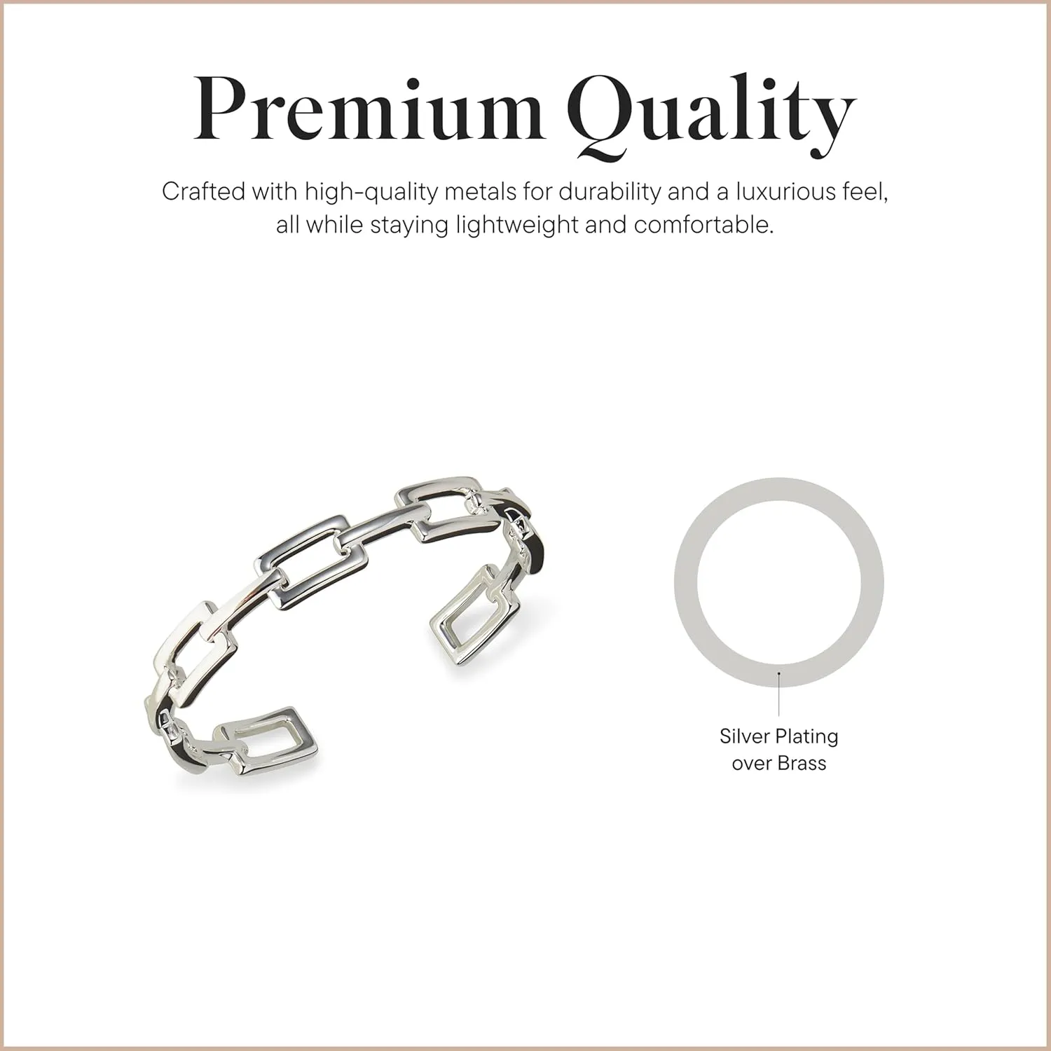 Rocksbox Huxley Cuff Bracelet - Adjustable Bracelet for Women - High Polish Plating - Premium Quality Jewelry