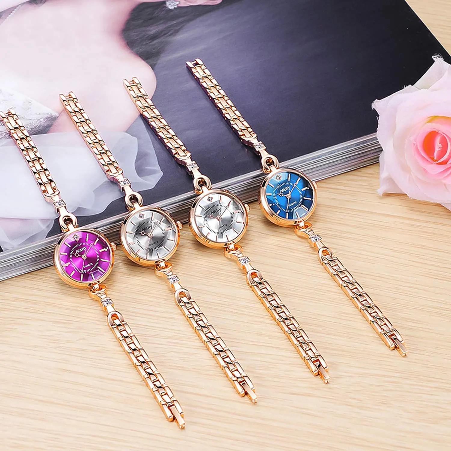 RORIOS Fashionable Women's Watch Analogue Quartz Watches Dress Watches for with Stainless Steel Strap Casual Ladies Wrist Watch