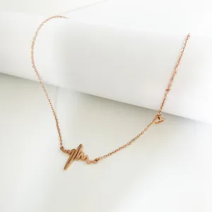 ROSE GOLD HEARTBEAT NECKLACE