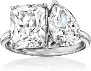 Ross-Simons 5.70 ct. t.w. CZ Toi Et Moi Ring in Sterling Silver