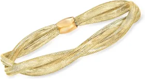 Ross-Simons Italian 14kt Yellow Gold Double-Mesh Bangle Bracelet