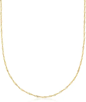 Ross-Simons Italian 18kt Yellow Gold Diamond-Cut Singapore-Chain Necklace