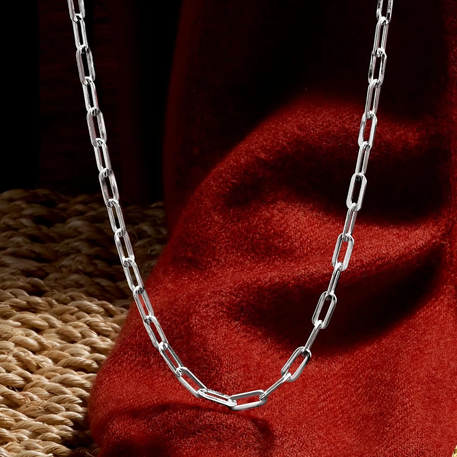 Ross-Simons Italian Sterling Silver Paper Clip Link Necklace