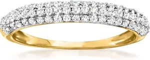 Ross-Simons Pave Diamond Halfway Band Ring in 14kt Gold