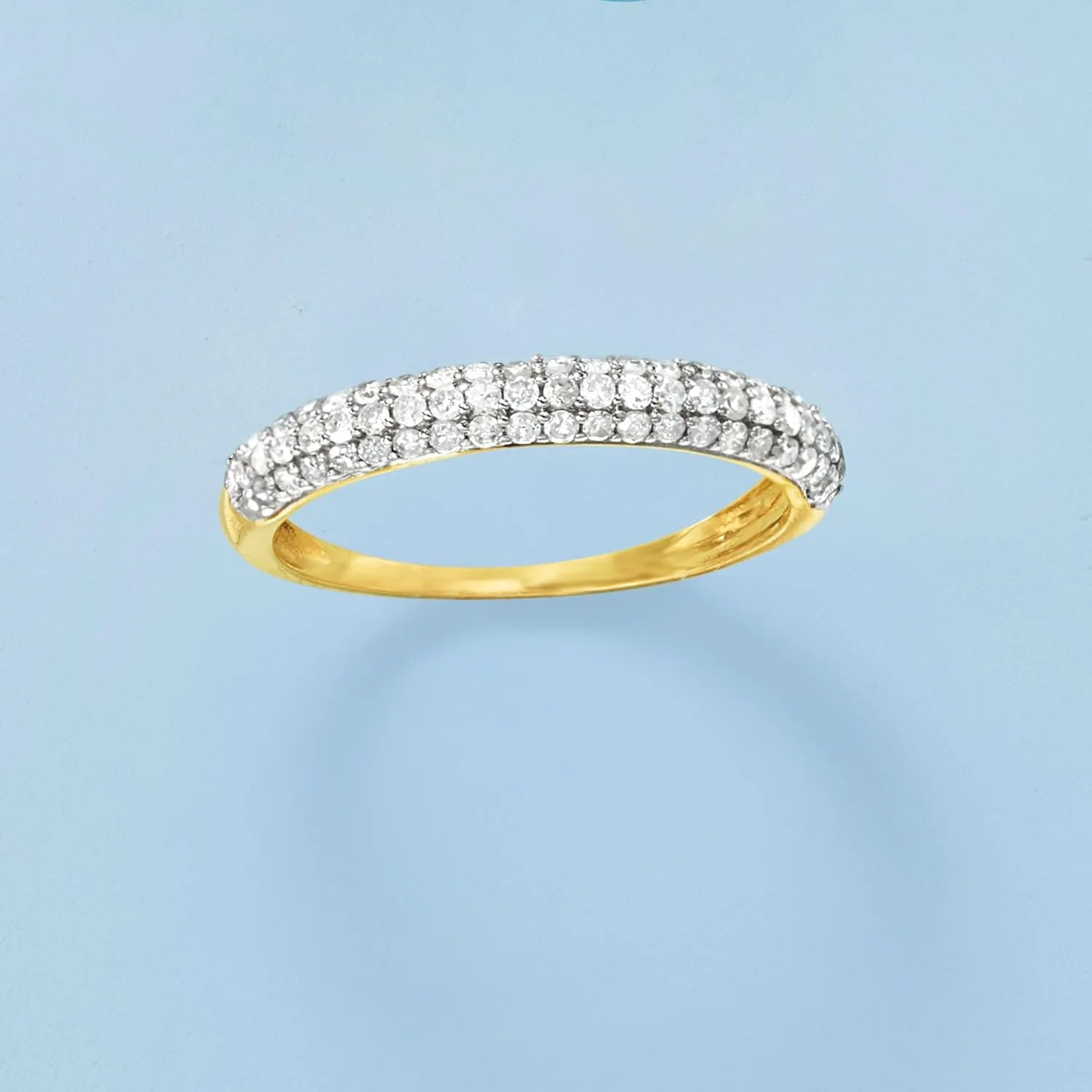 Ross-Simons Pave Diamond Halfway Band Ring in 14kt Gold