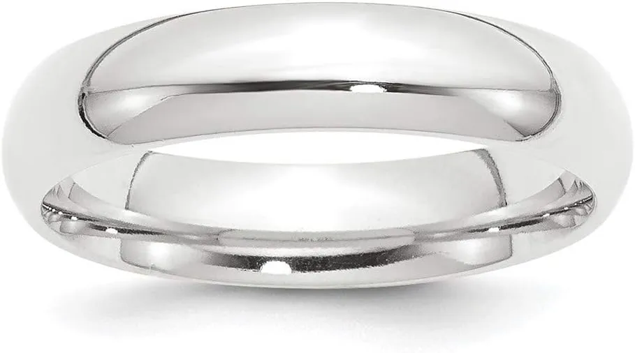 Roy Rose Jewelry Platinum 5mm Comfort-Fit Wedding Band Ring Sizes 6 to 12