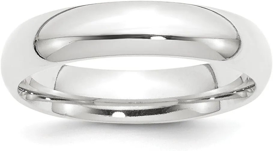 Roy Rose Jewelry Platinum 5mm Comfort-Fit Wedding Band Ring Sizes 6 to 12