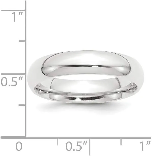 Roy Rose Jewelry Platinum 5mm Comfort-Fit Wedding Band Ring Sizes 6 to 12
