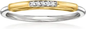 RS Pure by Ross-Simons Diamond Ring in Sterling Silver and 14kt Yellow Gold