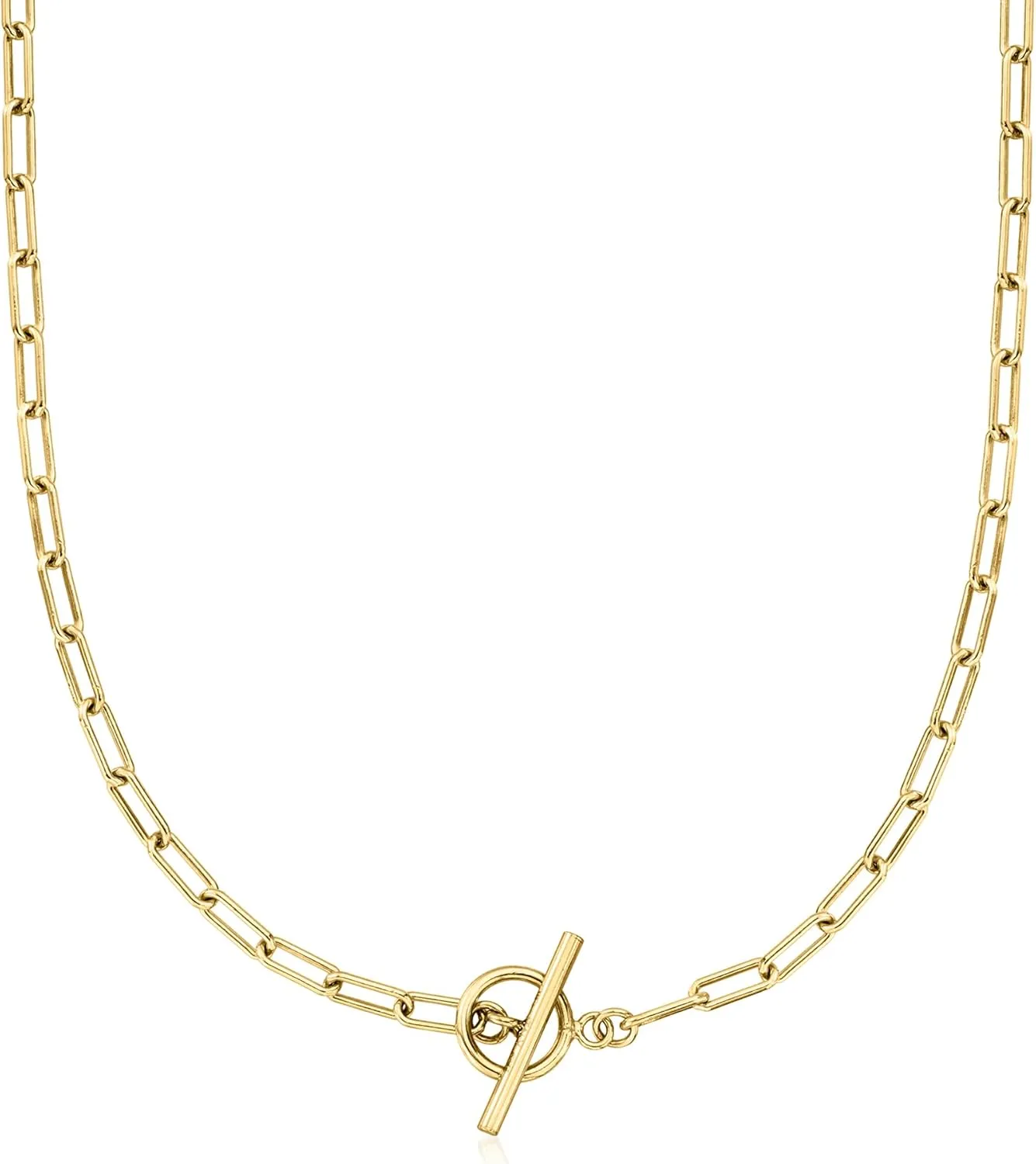 RS Pure by Ross-Simons Italian 18kt Gold Vermeil Paper Clip Link Toggle Necklace