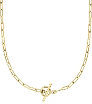 RS Pure by Ross-Simons Italian 18kt Gold Vermeil Paper Clip Link Toggle Necklace