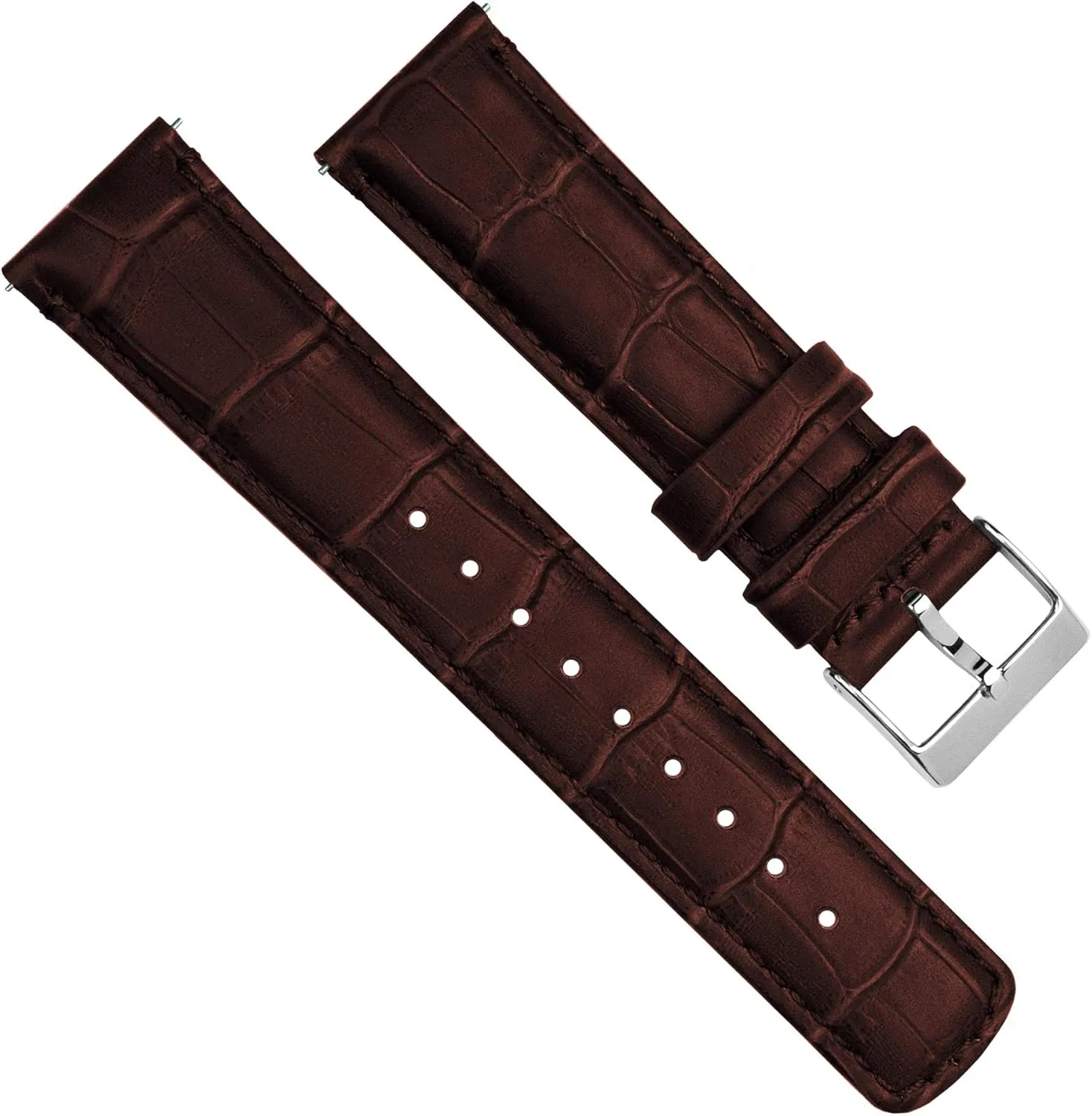 Samsung Galaxy Watch Active Black Alligator Grain Leather Watch Band