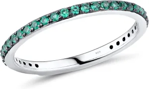 Santuzza 925 Sterling Silver Stackable Ring Engagement Wedding Band Stacking Ring for Women