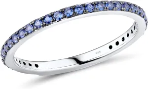Santuzza 925 Sterling Silver Stackable Ring Engagement Wedding Band Stacking Ring for Women