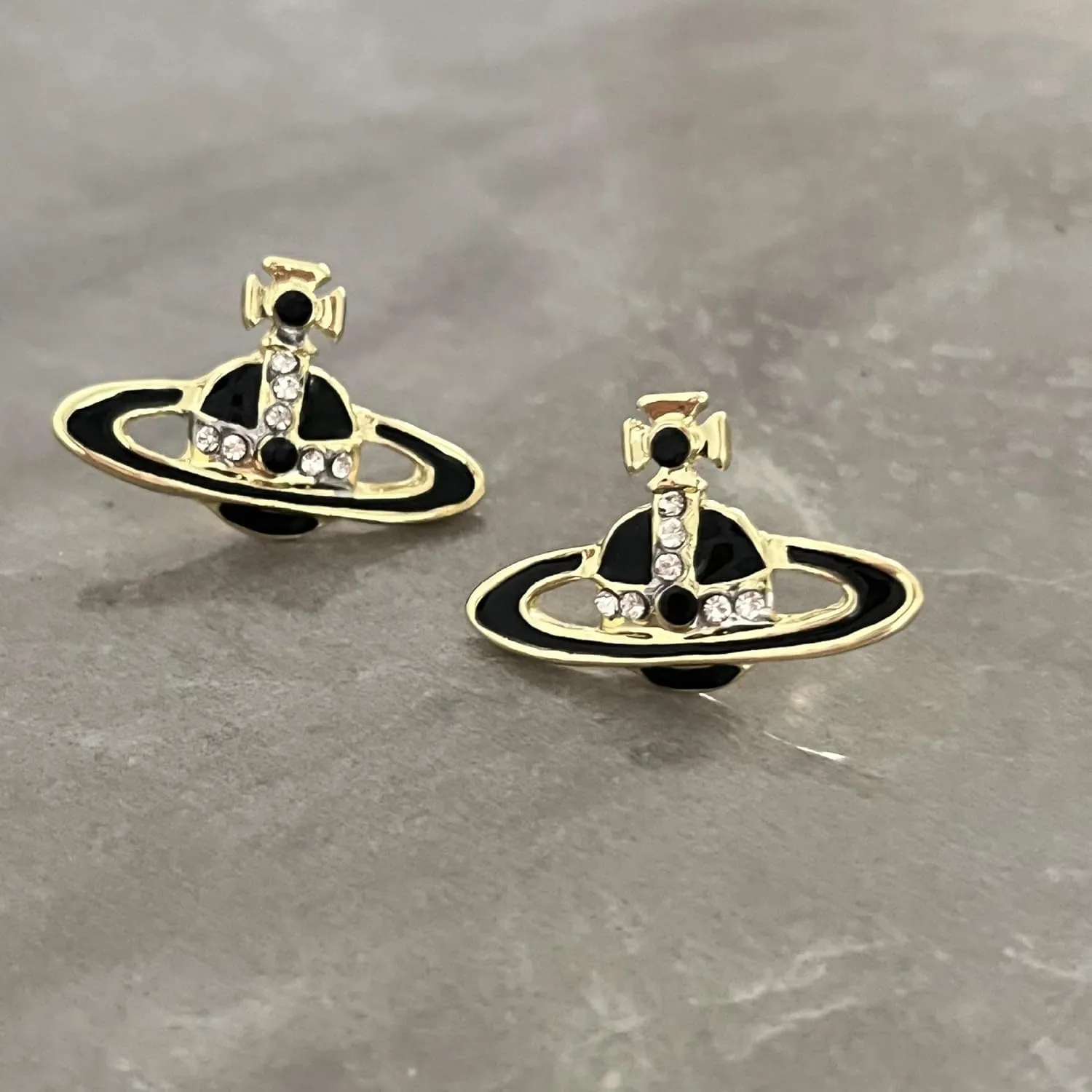Saturn Earrings for Women Aesthetic Cubic Zircon Silver Saturn Planet Stud Earrings Fashionable Saturn Planet Pendant Earrings Classic Saturn Planet Gold Zircon Inlaid Saturn Earrings Jewelry Gift