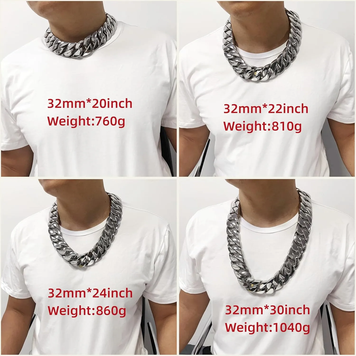 SDA Chunky Gold Chain Necklace - Heavy and Waterproof 316L Surgical Steel with 18K Gold Plating for Modern Men and Women into Hip Hop Fashion