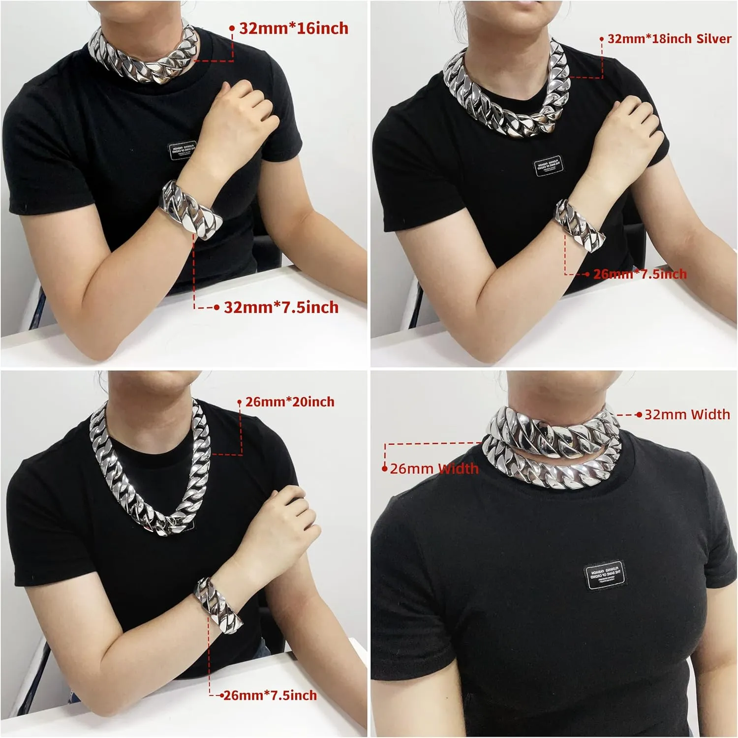SDA Chunky Gold Chain Necklace - Heavy and Waterproof 316L Surgical Steel with 18K Gold Plating for Modern Men and Women into Hip Hop Fashion