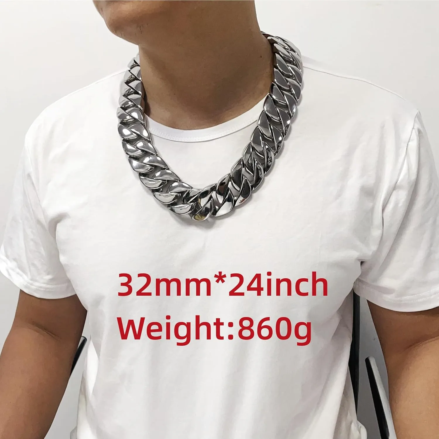 SDA Chunky Gold Chain Necklace - Heavy and Waterproof 316L Surgical Steel with 18K Gold Plating for Modern Men and Women into Hip Hop Fashion