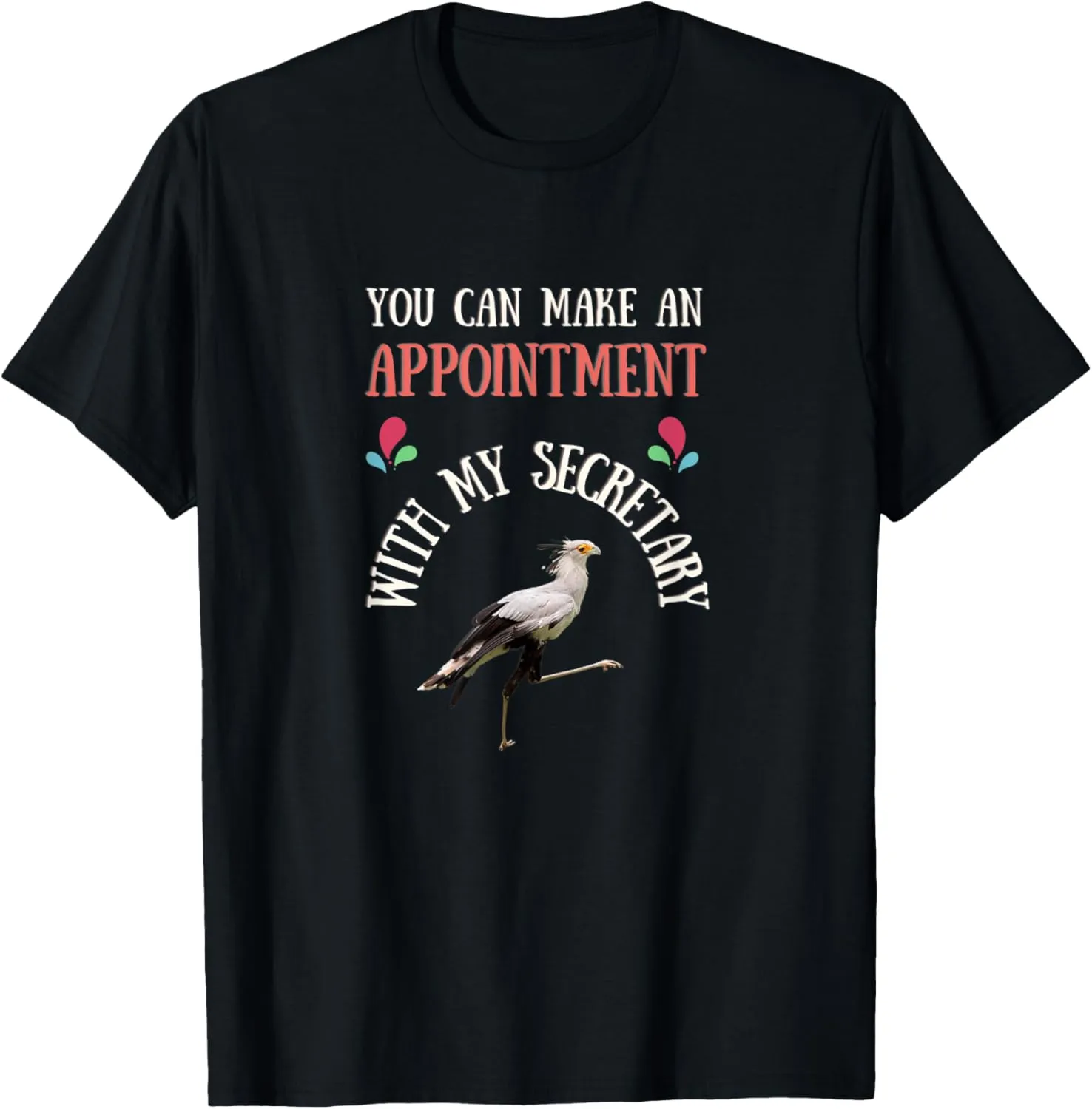 Secretarybird Birdwatching Funny Meme Men Women Kids T-Shirt