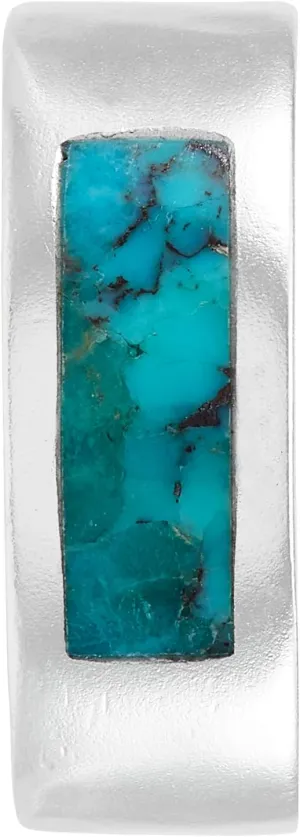 Silpada 'Other Ways' Sterling Silver Compressed Teal Turquoise Ear Cuff