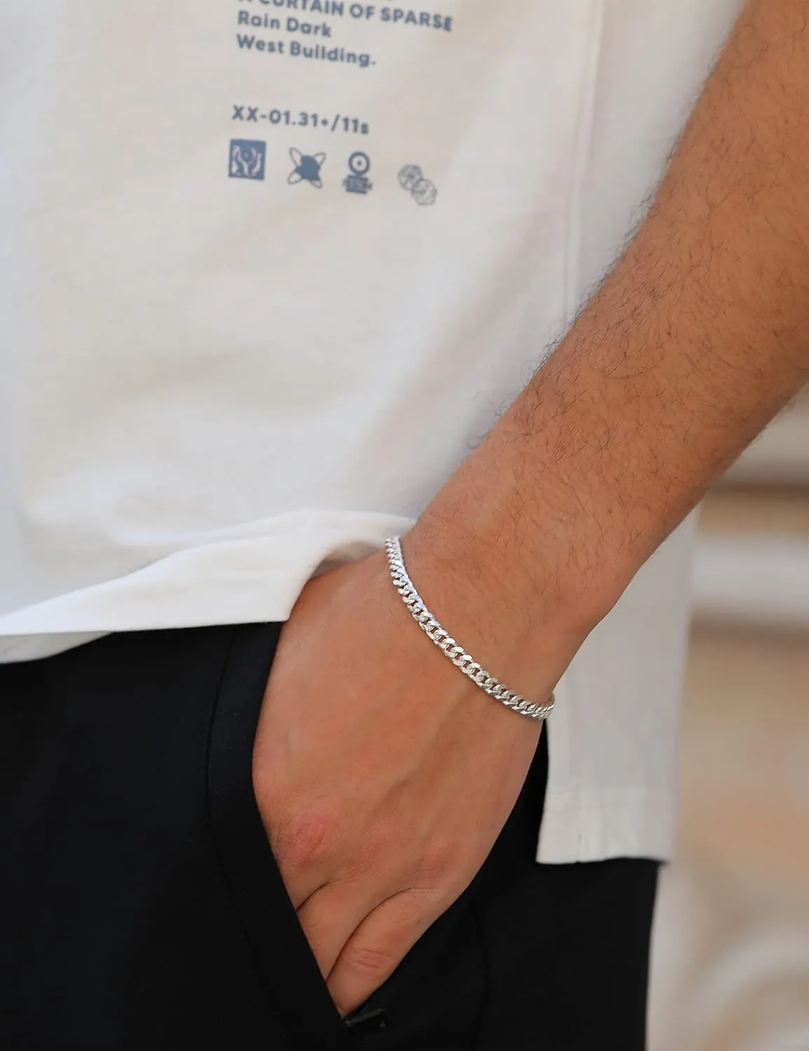 Silver Bracelet for Men 5mm 8mm Diamond-Cut Cuban Link Curb Chain Bracelet for Women 6.5/7/7.5/8/8.5/9 Inch