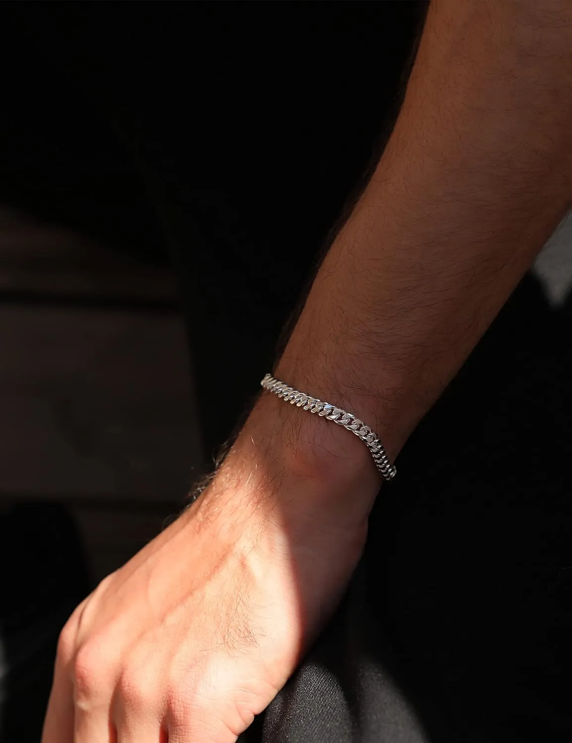 Silver Bracelet for Men 5mm 8mm Diamond-Cut Cuban Link Curb Chain Bracelet for Women 6.5/7/7.5/8/8.5/9 Inch