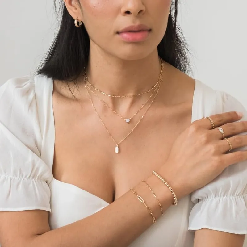Silver Bracelet for Women 3mm Diamond-Cut Paperclip Chain Bracelet for Men 6.5/7/7.5/8/8.5/9 Inch