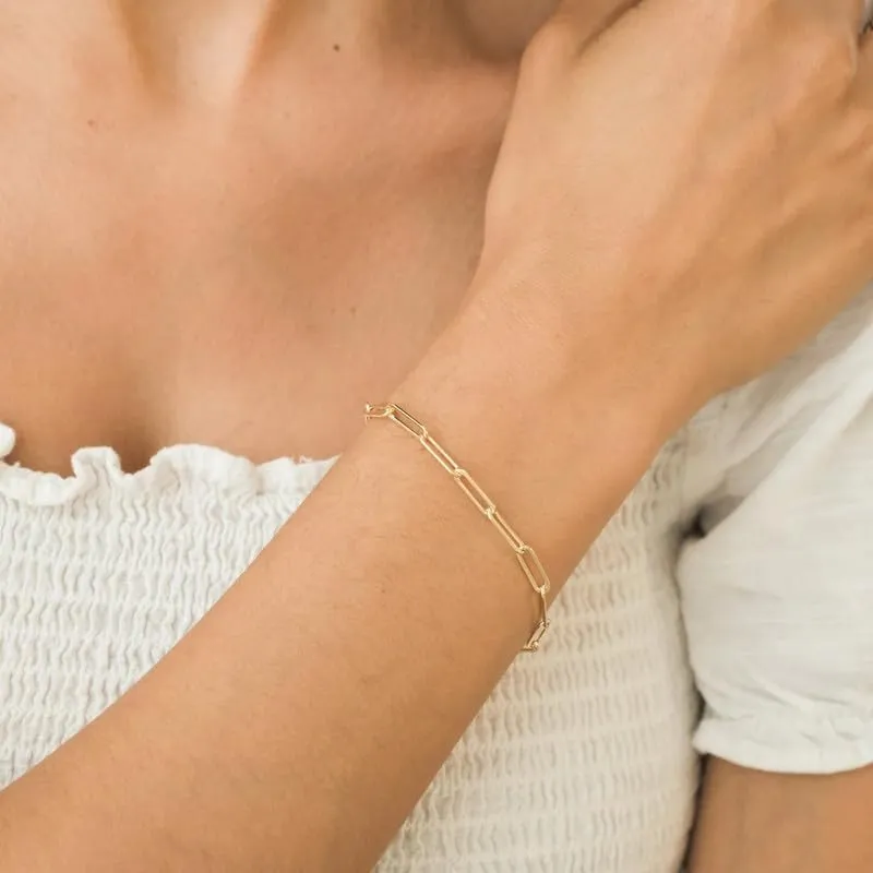 Silver Bracelet for Women 3mm Diamond-Cut Paperclip Chain Bracelet for Men 6.5/7/7.5/8/8.5/9 Inch