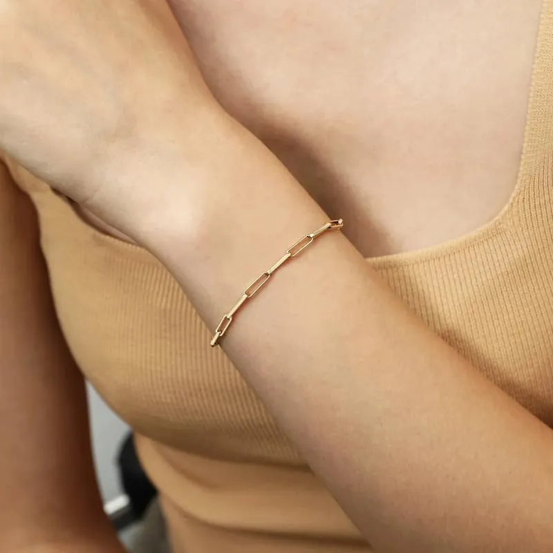 Silver Bracelet for Women 3mm Diamond-Cut Paperclip Chain Bracelet for Men 6.5/7/7.5/8/8.5/9 Inch