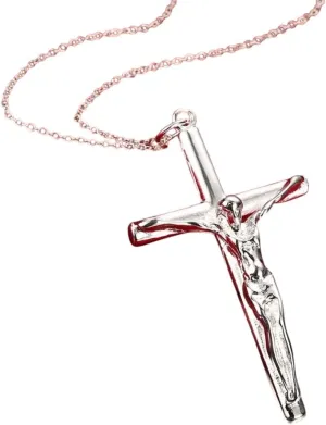 Silver Creative Male Necklace Men Jewelry 925 Sterling Silver Cross Jesus Pendant Necklace Fine Jewelry
