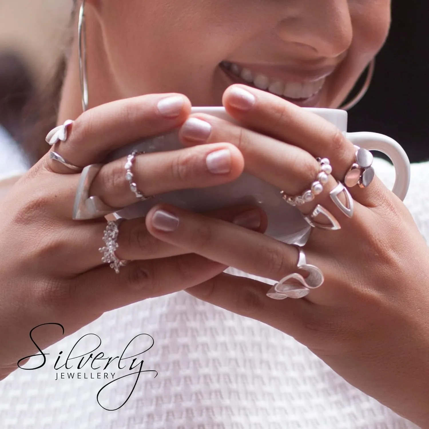 Silverly 9 mm Bali Rope Thumb Rings for Women and Men - 925 Sterling Silver Rings - Chunky Rings - Wide Band Rings for Men - Scroll Work Design - Couples Promise Ring